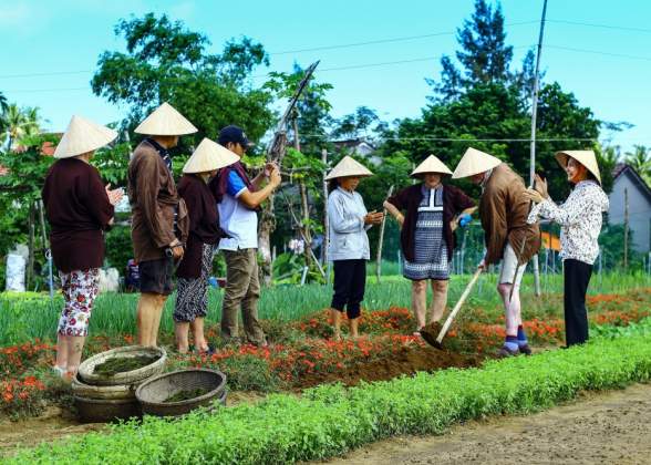 One day being farmer in Tra Que village - Local Life experience